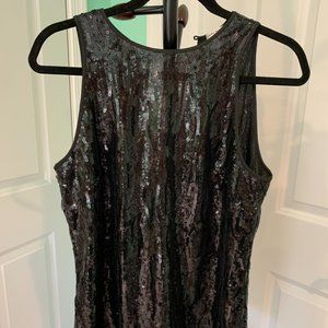 Black sequin Banana Republic sleeveless top